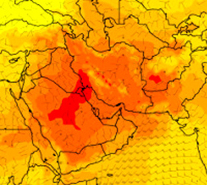Rekordní teploty na Středním východě