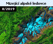 V důsledku zvyšujích se teplot na Zemi ustupují mj. také horské ledovce v Alpách. Na tomto snímku družice Landsat 8 v nepravých barvách z 25. srpna 2019 je zachycen současný stav ledovců v Montblanském masivu. Na další fotografii se nabízí pohled na stejné místo, jak jej pořídila družice Landsat 5 o 34 let dříve - 18. srpna 1985. Všechny ledovce mezitím výrazně ustoupily. V poslední době se hovoří například o ledovci Planpincieux na italské straně Alp. V letošním horkém létě ledovec ustupoval rychlostí až 50 centimetrů za den. Experti se obávají, že by mohlo dojít k odlomení kusu ledu o rozloze až 250 tisíc metrů krychlových. Úřady proto koncem září nařídily uzavřít silnici v údolí Val Ferret a evakuovat horské chaty v okolí. Podle glaciologů by alpské ledovce mohly kompletně roztát do konce tohoto století.